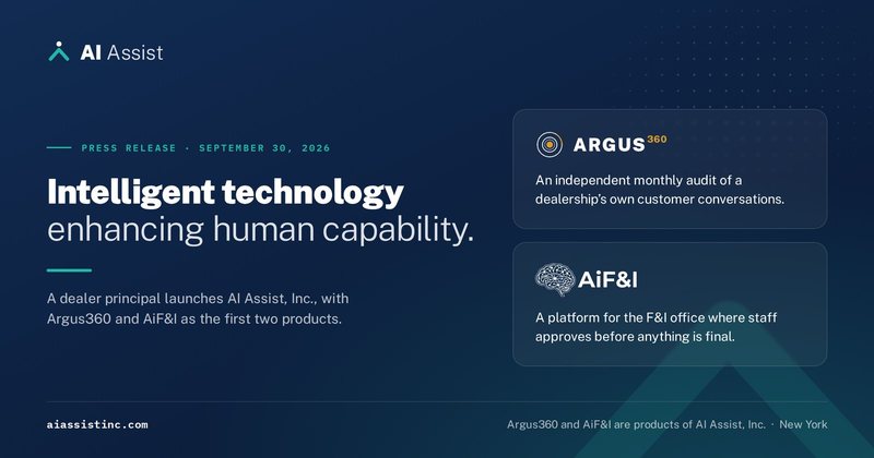AI Assist launch graphic featuring the AI Assist, Argus360, and AiF&I brands